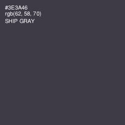 #3E3A46 - Ship Gray Color Image
